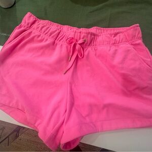 Lilly Pulitzer Hot Pink Athletic Shorts with Gold Logo